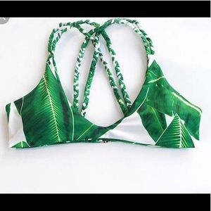 NEW! CUPSHE jade leaf bikini TOP ONLY